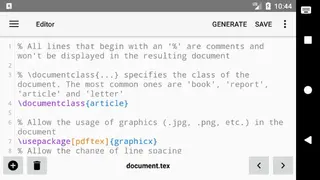 VerbTeX LaTeX Editor screenshot