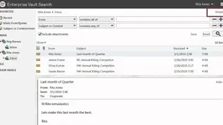 Veritas Enterprise Vault screenshot