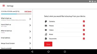 Verizon Cloud screenshot