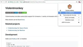 Violentmonkey screenshot