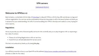 VPNSox screenshot
