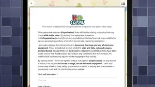 Waiver Electronic screenshot