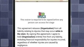 Waiver Electronic screenshot