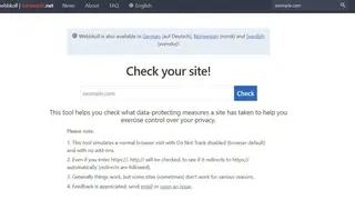 Webbkoll screenshot