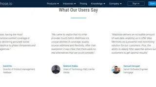 WebHose screenshot
