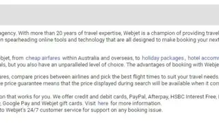 Webjet screenshot