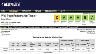 WebPagetest screenshot