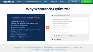 Webtrends Optimize screenshot