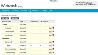 Webzash screenshot