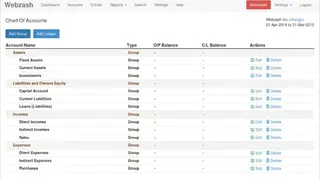 Webzash screenshot