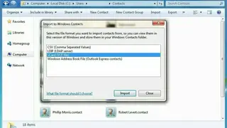 Windows Contacts screenshot