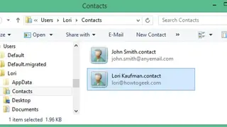 Windows Contacts screenshot