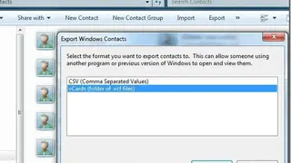 Windows Contacts screenshot