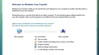 Windows Easy Transfer screenshot
