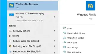 Windows File Recovery screenshot