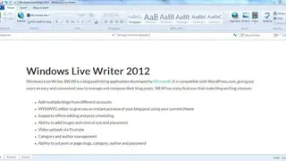 Windows Live Writer screenshot