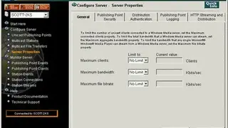 Windows Media Services screenshot