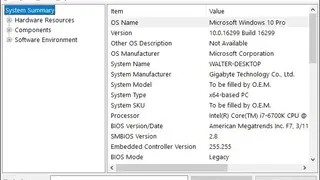 Windows System Information screenshot
