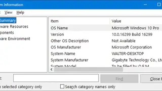 Windows System Information screenshot