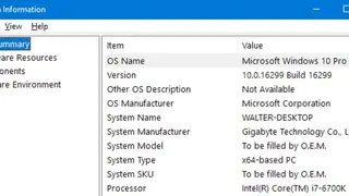 Windows System Information screenshot