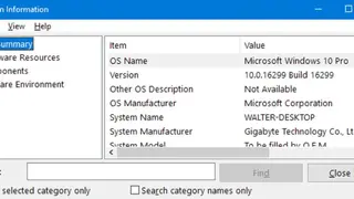 Windows System Information screenshot