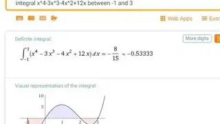 Wolfram Alpha Integrals screenshot