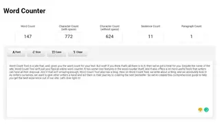 Word Count Tool screenshot