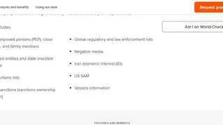 World-Check Risk Intelligence screenshot