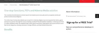 WorldCompliance Search Tool screenshot