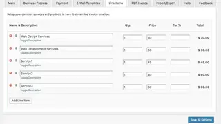 WP-Invoice screenshot