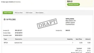 WP PRO Invoicing System screenshot
