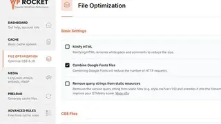 WP Rocket screenshot