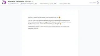Write with Transformer screenshot