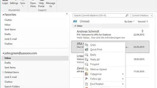 Wunderlist for Outlook screenshot