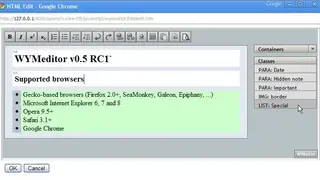 WYMeditor screenshot