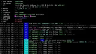 XMRig screenshot