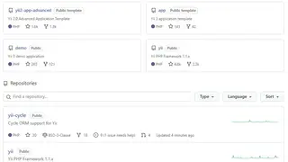 Yii Framework screenshot