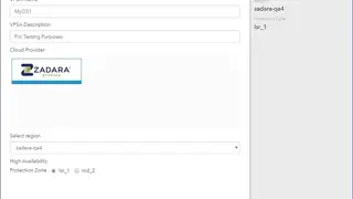 Zadara Storage screenshot