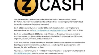 Zcash (ZEC) screenshot