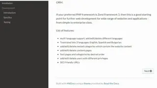 ZCMS screenshot