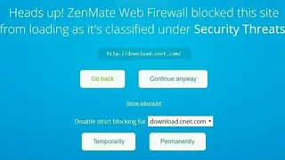 ZenMate Web Firewall screenshot