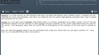 ZeroBin screenshot