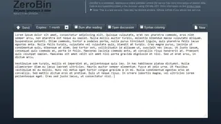 ZeroBin screenshot
