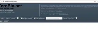 ZeroBin screenshot