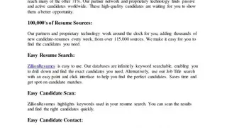 Zillionresumes screenshot