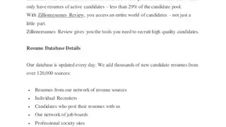Zillionresumes screenshot