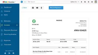 Zoho Invoice screenshot