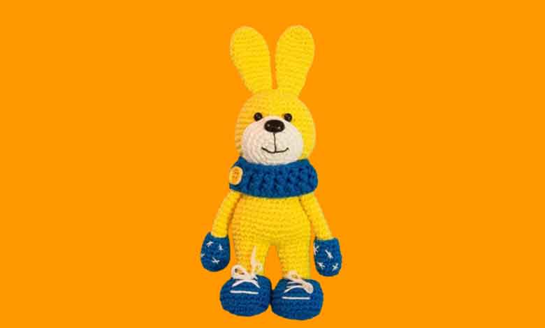 Crochet bunny with snood and mittens