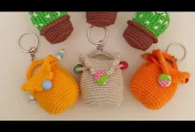crochet amigurumi mini bag keychain making