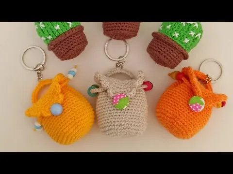 crochet amigurumi mini bag keychain making